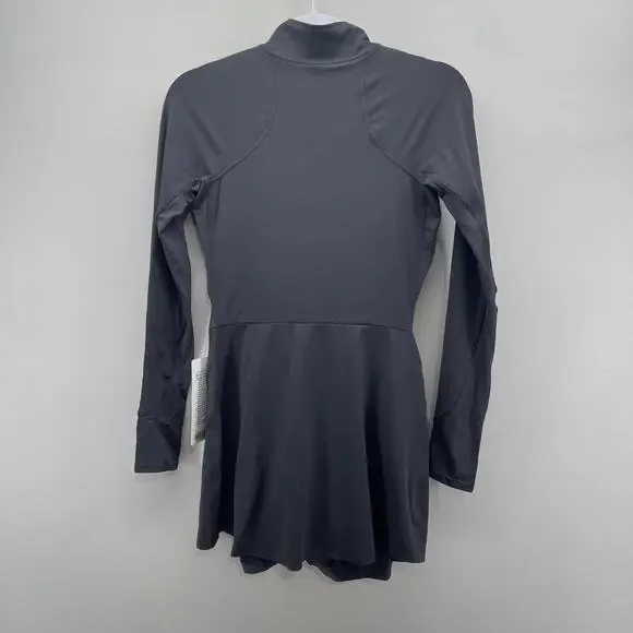 Lululemon Long-Sleeve Tennis Dress Romper Womens 4 Nulux Graphite Gray Lululemon Long-Sleeve Tennis Dress Romper Womens 4 Nulux Graphite Gray